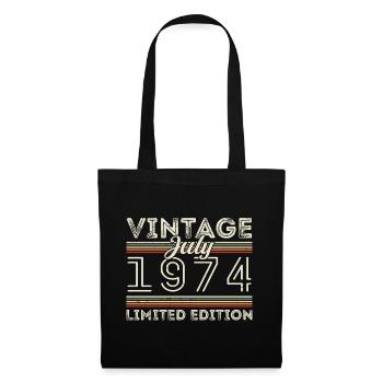 Juli 1974 Juli Geburtstagsgeschenk Juli 1974 - Stoffbeutel - Schwarz - Vorne