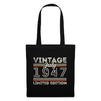 Juli 1947 Juli Geburtstagsgeschenk Juli 1947 - Stoffbeutel - Schwarz - Vorne
