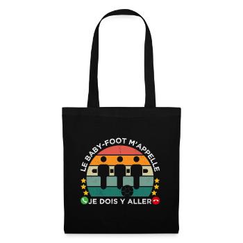 Le baby-foot m' appelle humour baby-foot vintage - Sac en tissu - noir - Devant