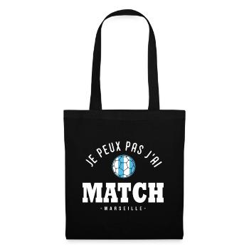 Je peux pas j ai Match football OM marseille - Sac en tissu - noir - Devant