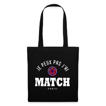 Je peux pas j ai Match football Paris - Sac en tissu - noir - Devant