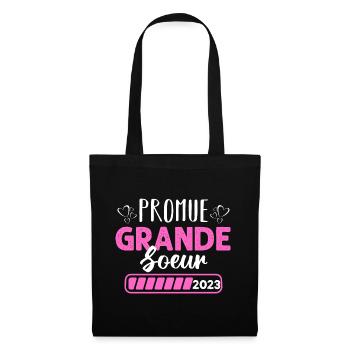 Promue grande soeur en 2023 annonce naissance - Sac en tissu - noir - Devant