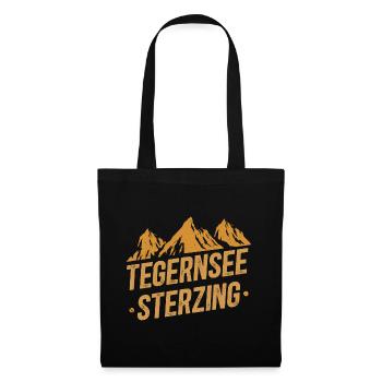 Alpenüberquerung Tegernsee Sterzing - Stoffbeutel - Schwarz - Vorne