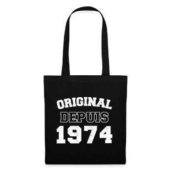 Original depuis 1974 cadeau anniversaire vintage - Sac en tissu - noir - Devant