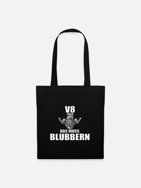 V8 Das muss blubbern - Stoffbeutel - Schwarz