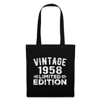 Year of birth 1958 Year of birth 1958 vintage - Tote Bag - black - Front