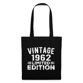 Année de naissance 1962 Année de naissance Millésime 1962 - Sac en tissu - noir - Devant