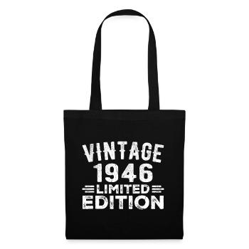 Année de naissance 1946 Année de naissance Millésime 1946 - Sac en tissu - noir - Devant