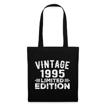 Baujahr 1995 Geburtsjahr Geburtstag 1995 vintage - Stoffbeutel - Schwarz - Vorne