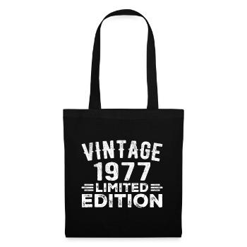 Année de naissance 1977 Année de naissance Millésime 1977 - Sac en tissu - noir - Devant