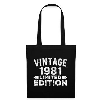 Year of construction 1981 Year of birth 1981 vintage - Tote Bag - black - Front