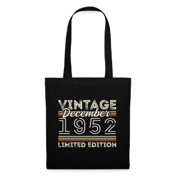 Vintage Décembre 1952 - 73e Anniversaire Décember - Sac en tissu - noir - Devant