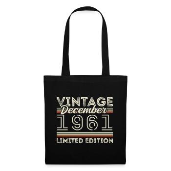 Vintage Décembre 1961 - 64e Anniversaire Décember - Sac en tissu - noir - Devant