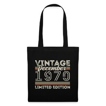 Vintage Décembre 1970 - 55e Anniversaire Décember - Sac en tissu - noir - Devant