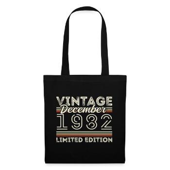Vintage Décembre 1982 - 43e Anniversaire Décember - Sac en tissu - noir - Devant