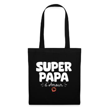 Papa drôle Fête des Pères Super papa d'amour - Sac en tissu - noir - Devant