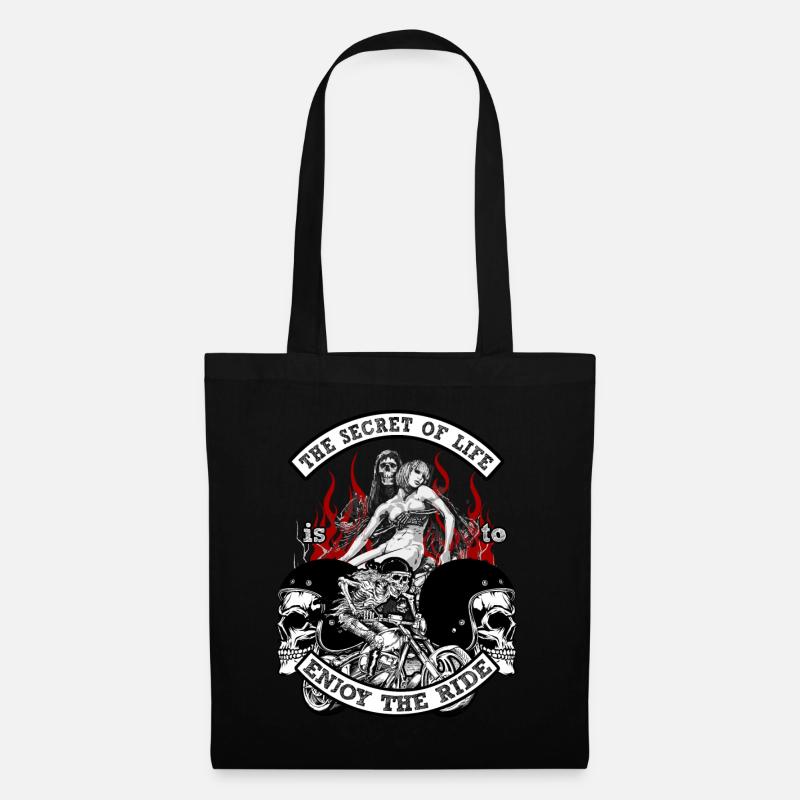 Chopper Motorrad Motorradfahrer Geschenk Biker - Stoffbeutel - Schwarz