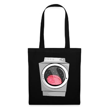 Lavage de cerveau dans la machine à laver - Sac en tissu - noir - Devant