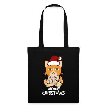 Weihnachten Katze Bengalkatze Siamkatze Geschenk - Stoffbeutel - Schwarz - Vorne