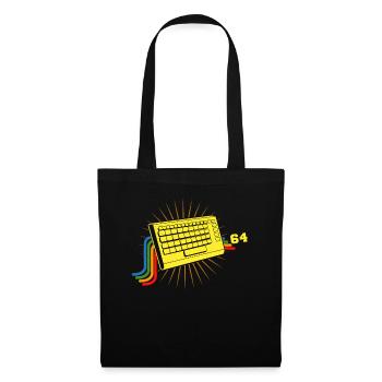 Clavier 64 rétro - Sac en tissu - noir - Devant