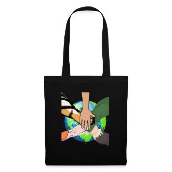 Pattes mains animaux Protection des animaux Protection de la nature Cadeau - Sac en tissu - noir - Devant
