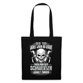 Schweißer Lächeln Geschenk Geschenkidee Schweißen - Stoffbeutel - Schwarz - Vorne