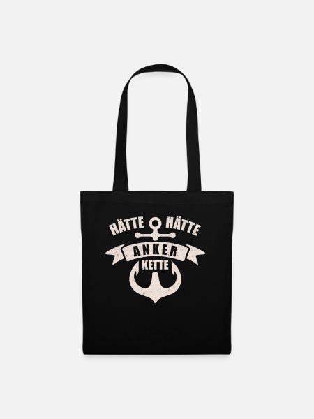 Hätte Hätte Anker Kette | Retro Vintage - Stoffbeutel - Schwarz