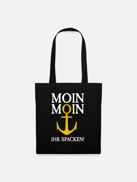 Moin Moin Ihr Spacken | Anker Norddeutschland - Stoffbeutel - Schwarz