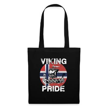Vikings Fier Norvège Norvégien bateau - Sac en tissu - noir - Devant