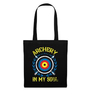 Bogenschiessen Langbogen Geschenk - Stoffbeutel - Schwarz - Vorne