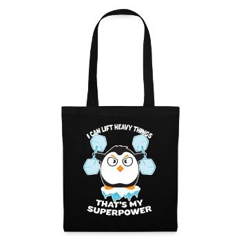 Cadeau de sport muscles de remise en forme pingouin - Sac en tissu - noir - Devant