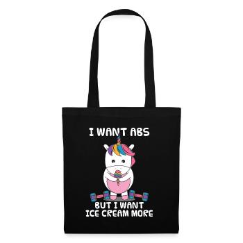 Unicorn fitness dumbbells sports ice cream gift - Tote Bag - black - Front