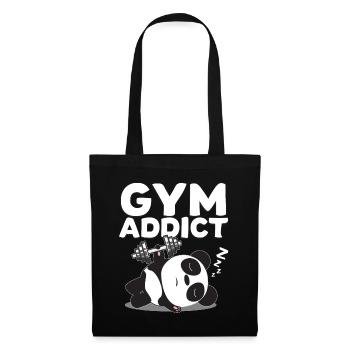Panda Fitness Haltère Gym Cadeau - Sac en tissu - noir - Devant