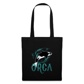 Baleine de baleine - Sac en tissu - noir - Devant