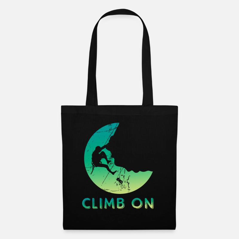Climb on Rock Climbing Gift Bouldering Mountain - Tote Bag - black