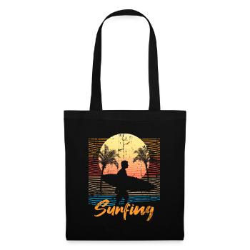 Été, vacances, surf, paumes - Sac en tissu - noir - Devant