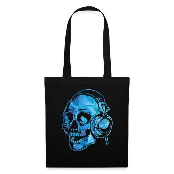 Crâne coloré DJ Casque Musique Rave Cadeau - Sac en tissu - noir - Devant