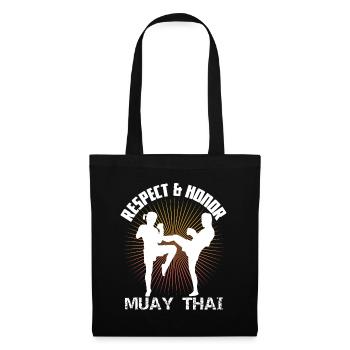 Les Muay Thai respectent les coffrets cadeaux - Sac en tissu - noir - Devant