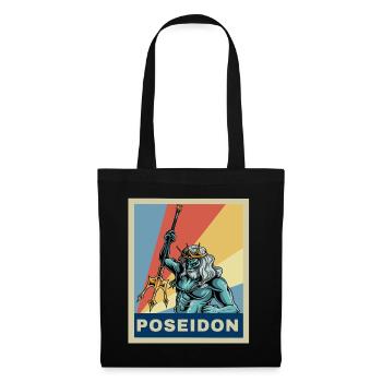 Vintage Retro Poseidon Griechische Mythologie Geschenk - Stoffbeutel - Schwarz - Vorne