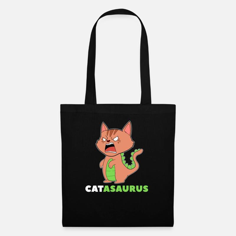 Cat Bengal Catasaurus T-Rex funny gift - Tote Bag - black