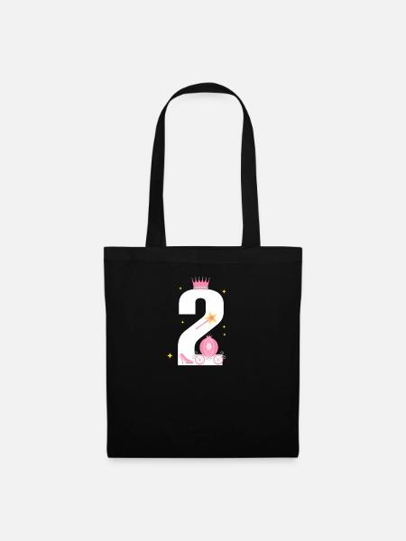 Kindergeburtstag Mädchen 2. Geschenk Prinzessin - Stoffbeutel - Schwarz