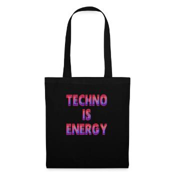 Techno DJ Energy House Electro Raver Dance Musik - Sac en tissu - noir - Devant