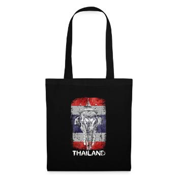 Éléphant de vacances en Thaïlande - Sac en tissu - noir - Devant