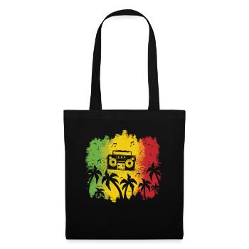 Reggae Musik Jamaica Farben Palmen - Stoffbeutel - Schwarz - Vorne