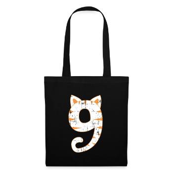 Cat 9th birthday - Tote Bag - black - Front