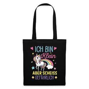 Ich bin klein aber Scheiss gefährlich! Einhorn - Stoffbeutel - Schwarz - Vorne
