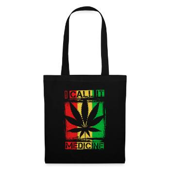 Weed Chanvre Hippie Rétro THC 420 Cadeau - Sac en tissu - noir - Devant