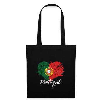 Portugal coeur amour patrie - Sac en tissu - noir - Devant