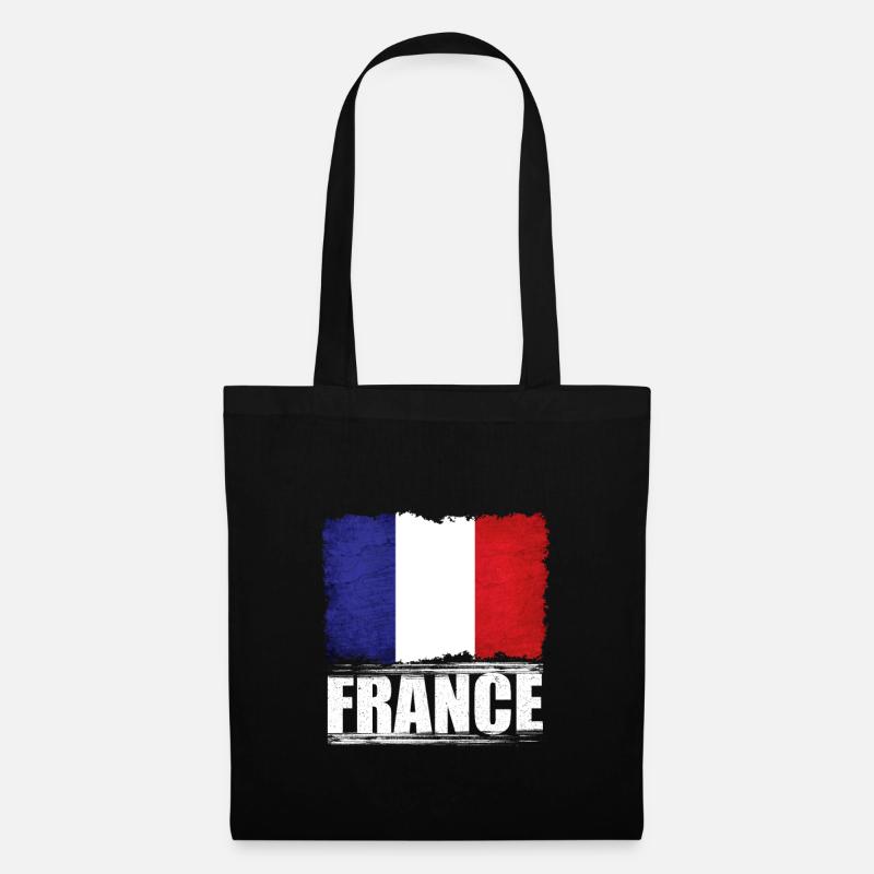 Frankreich - Stoffbeutel - Schwarz