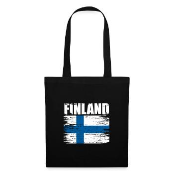 Finnland - Stoffbeutel - Schwarz - Vorne